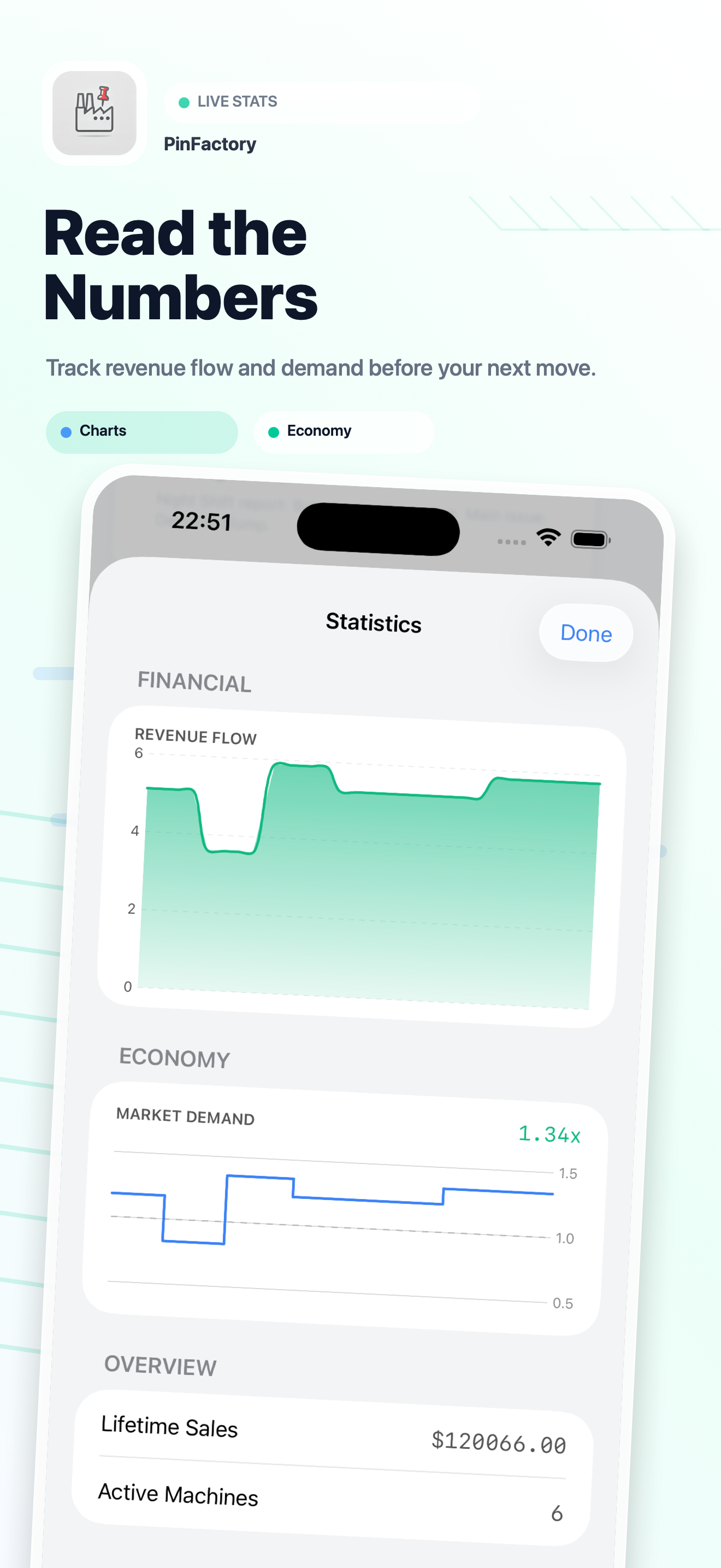 PinFactory statistics screenshot